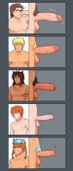 5boys :3 ? abs animal_ears artur_(fire_emblem) bara bara_tits blonde_hair brown_hair cat_ears catboy catnipsmoker_(hakino) chart cormag_(fire_emblem) curly_hair dark-skinned_male dark_skin erection eyepatch face_scar fire_emblem fire_emblem:_path_of_radiance fire_emblem:_radiant_dawn fire_emblem:_the_sacred_stones foreskin haar_(fire_emblem) heterochromia hi_res laguz_(race) large_pectorals large_penis long_hair looking_at_viewer male male_only muscular muscular_male necklace nipples orange_hair pecs pectorals penis penis_chart penis_size_chart penis_size_comparison penis_size_comparison_meme penis_size_difference pixel_art precum pubic_hair ranulf_(fire_emblem) retracted_foreskin scar size_chart smile tattoo testicles uncut unretracted_foreskin veiny_penis volug_(fire_emblem) wolf_boy wolf_ears zzz