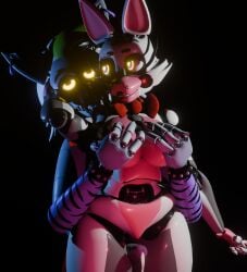 3d 3d_model animatronic anthro big_breasts bodily_fluids breast_grab breasts canid canine canis clothing cum cum_drip dripping duo female five_nights_at_freddy's five_nights_at_freddy's:_security_breach fnaf fntmfxyy fox funtime_foxy_(fnaf) funtime_foxy_(fnafsl) futa_on_female futanari genital_fluids hand_on_breast hi_res intersex intersex/female legwear machine mammal pink_body robot roxanne_wolf_(fnaf) scottgames sex sister_location steel_wool_studios thigh_highs thigh_sex white_body wolf