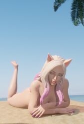 1girls 3d ahri casual_nudity completely_naked_female confidently_naked k/da_all_out_ahri k/da_all_out_series league_of_legends looking_at_viewer nude public public_nudity toxictoilet