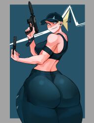 1girls ass big_ass female gun thick_thighs thighs void_aloe weapon