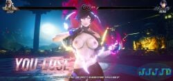 1girls 3d 3d_(artwork) abs belly belly_button big_breasts blood blue_hair breasts breasts_out bruise clothed clothed_female clothes clothing collar damaged_clothes dark_hair female female_focus female_human female_only flashing flashing_breasts gameplay_mechanics gloves human human_only humanoid humanoid_hands jjjjd large_breasts leroy_smith lifting lifting_shirt light-skinned_female light_skin looking_at_partner looking_at_viewer nipples outdoors outside purple_eyes reina_mishima shirt shirt_lift shirt_pull shirt_up short_hair smile smirk stomach tekken tekken_8 video_game video_games