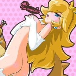 1boy 1girls anthro aoba_(aunana) ass blonde_hair blue_eyes blush bowser breasts cropped crown earrings elbow_gloves english_text faceless_male female female_focus gloves great_demon_king_koopa heart human implied_sex jewelry koopa lipstick long_hair male male/female mario_(series) naked_stockings nintendo nipples no_visible_genitalia nude open_mouth partial_male princess_peach pussy_juice saliva sex smooth_skin straight sweat tail tears text toony