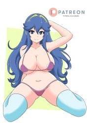 blue_eyes blue_hair breasts female female_only fire_emblem fire_emblem_awakening lucina_(fire_emblem) nintendo noboru solo