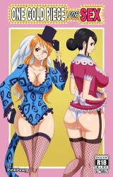 female female_only fishnet_stockings fishnets nami nami_(one_piece) nico_robin one_piece pinkpawg post-timeskip