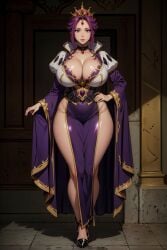 1girls ai_generated big_breasts high_heels league69 mirelia_q_melromarc no_panties purple_eyes purple_hair solo tate_no_yuusha_no_nariagari the_rising_of_the_shield_hero white_female