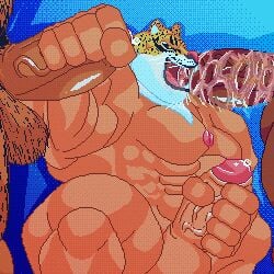 1:1 absurd_res animal_humanoid animated big_muscles bodily_fluids cat_humanoid digital_media_(artwork) felid felid_humanoid feline feline_humanoid felis gay genital_fluids genitals group group_sex handjob hi_res huge_muscles human humanoid jaguar jaguar_humanoid king_(tekken) loop male male_focus male_only mammal mammal_humanoid masturbation morinetsu muscular muscular_male nipples oral oral_penetration pantherine pantherine_humanoid penetration penile penile_masturbation penis pixel_(artwork) pixel_animation pubes sex short_playtime solo_focus tekken tekken_8 threesome touching_penis yaoi