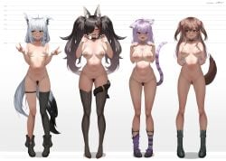 abs bar_censor big_breasts black_hair blue_eyes breasts brown_eyes brown_hair cat_ears cat_tail catgirl censored collar collarbone dog_ears dog_girl dog_tail earrings embarrassed embarrassed_nude_female fox_ears fox_girl fox_tail hololive hololive_gamers hololive_gen_1 hololive_japan inugami_korone long_hair looking_at_another looking_at_viewer medium_breasts midnight_(midnightstream3) naked naked_female naked_footwear nekomata_okayu nekomimi nipples ookami_mio pubes pubic_hair purple_eyes purple_hair pussy pussy_hair shirakami_fubuki shoes small_breasts smile smiling sweat sweatdrop tail thighhighs thighs twintails uncensored virtual_youtuber white_hair wolf_ears wolf_girl wolf_tail