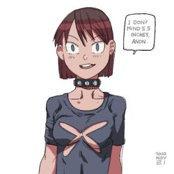 2022 average_sized_penis birch_small blue_eyes brown_hair choker goth goth_girl happy magi medium_breasts my_life_me pov short_hair speech_bubble talking_to_viewer