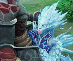 3d blizzard_entertainment blowjob dracthyr dragon dragonflight elemental_creature ice interspecies kingofdracthyr sucking sucking_penis vyranoth warcraft world_of_warcraft