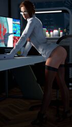 francesca_de_santis glasses hbnoob high_heels hitman nipples open_shirt opened_shirt source_filmmaker