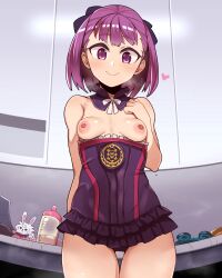 breasts breasts_out fate/grand_order fate_(series) female female_only georugu13 helena_blavatsky_(fate) nipples purple_hair skimpy_clothes tagme