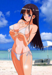 bikini blush breasts cleavage highres kuroda_kazuya swimsuit