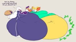 big_breasts breasts female icecreamsprink3 inflation morbidly_obese toriel undertale