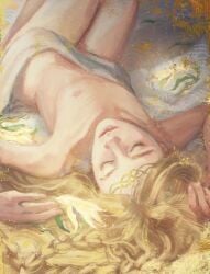 angelic asleep elden_ring femboy fromsoftware miquella nipples shadow_of_the_erdtree sleeping twink