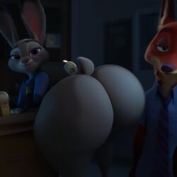 ai_generated civitai huge_ass judy_hopps lightswitch4th looking_at_viewer nick_wilde thick_thighs zootopia