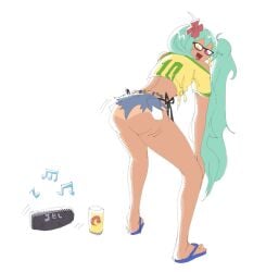 1girls artist_request ass big_ass brazil brazilian brazilian_female brazilian_miku butt flip_flops funk hatsune_miku havaianas latin_american_hatsune_miku_(meme) sandals skol soccer_shirt tagme tanned twerk twerking vocaloid