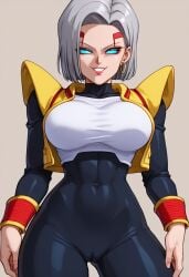 1girls abs ai_generated android_18 baby_(dragon_ball) dragon_ball possessed possession tuffleization