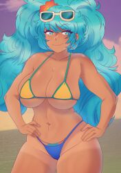 1girls ass barely_clothed barely_visible_genitalia beach big_ass big_breasts big_thighs bikini blue_eyes blue_hair blush brazil brazilian brazilian_female brazilian_miku breasts chubby cyan_eyes cyan_hair female female_only hair hair_ornament hand_on_hip hatsune_miku huge_breasts huge_thighs johnv latin_american_hatsune_miku_(meme) long_hair looking_at_viewer miku pubes pubic_hair sagging_breasts shirt shorts smile solo tagme tan tan-skinned_female tan_body tan_skin tanline tanned thick thick_ass thick_hips thick_thighs thighs thong trend twintails twitter vocaloid yellow_shirt