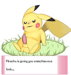 blush male naughty_face pikachu pokemon pokemon_(species) solo text