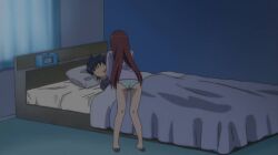 ass ass bed brown_hair kissxsis panties sleeping suminoe_riko