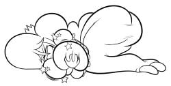 cramped huge_breasts lying_on_side oboithisisfunky oc original original_character princess princess_backache princess_libiris_ubera sketch