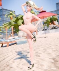 1girls 2024 3d 3d_(artwork) alternate_version_available areolae baseball_cap beach beach_chair beach_umbrella blender blonde_female blonde_hair blurry blurry_background breasts cap chains choker completely_nude completely_nude_female epic_games exhibitionism female female_focus female_only fortnite fortnite:_battle_royale freckles freckles_on_face green_eyes hand_on_ass hand_on_butt headwear helsie_(fortnite) hi_res highres legs_up lewdrex light-skinned_female light_skin looking_at_viewer medium_breasts naked_footwear necklace nipples nude nude_female one_leg_raised one_leg_up outdoors outside over_the_shoulder pose posing presenting presenting_breasts public public_nudity raised_leg sand sandals small_breasts smile smiling solo solo_focus teenage_girl teenager watermark