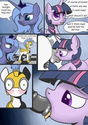 comic equine female friendship_is_magic horse horsecock my_little_pony oral_sex penis pony princess_luna_(mlp) royale_guard_(mlp) sex smogyday straight_hair twilight_sparkle_(mlp)