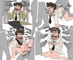 bill_cipher body_hair bukkake cum_in_mouth gangbang gay gay_sex glasses gravity_falls kuruko male male_only possession stanford_pines