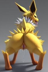 ai_generated ass dripping_pussy jolteon nintendo pokemon pokemon_(species) pussy pussy_juice tongue_out uncensored