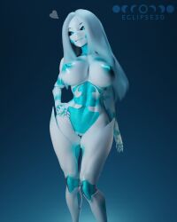 1girl 1girls 3d 3d_(artwork) 3d_model 3d_render alien_girl alien_humanoid big_boobs big_breasts big_thighs big_tits eclipse3d female female_focus female_only girl naked naked_female original original_character original_characters pose posing white_body white_hair