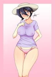 1girls big_breasts blush chubby erect_nipples erection female filia_(skullgirls) hat nipples panties skullgirls thick_thighs thighs tobyllitos