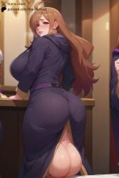 1futa ahoge ai_generated ass ass_focus big_ass big_breasts blush dickgirl flaccid flaccid_penis from_behind futa_only futa_sans_pussy futanari gigantic_testicles huge_ass huge_balls huge_breasts huge_cock kono_subarashii_sekai_ni_shukufuku_wo! large_breasts long_hair looking_at_viewer smooth_balls starskyai steam steaming_body sweat wiz_(konosuba)