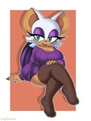 bat big_breasts breasts leggings legs omegasunburst rouge_the_bat sega sonic_(series) sonic_the_hedgehog_(series) sweater wings