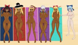 6girls aftermath alice_margatroid anoneysnufftan bad_end beach beach_towel blonde_hair blue_eyes blue_hair breasts brown_hair cirno corpse dead death defeated defeated_heroine edasbild embarrassed embarrassed_nude_female female female_only hairbow hat headgear horns humiliation killer_lotion lineup lotion maid_headdress marisa_kirisame nipples nude nude_beach oil oiled penalty_game pussy red_eyes reimu_hakurei sakuya_izayoi sand shiny_skin silver_hair snuff suika_ibuki summer sunbathing sunscreen tan tanned tanned_female tanned_skin touhou towel victory