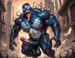 1boy abs ai_generated alien balls bara beefy big_balls big_muscles big_nipples big_pecs big_penis black_body booster_rex cocky daddy dilf erect_nipples erection gay heavy_balls huge_balls huge_cock huge_muscles huge_nipples huge_pecs humanoid hunk long_tongue male male_only manly marvel marvel_comics monster monstrous_humanoid muscular muscular_humanoid muscular_male navel nipples nude pecs penis solo spider-man_(series) symbiote venom_(marvel)