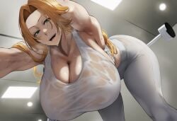 1girls ai_generated bending_forward bent_over big_ass big_breasts big_butt bleach bleach:_the_thousand-year_blood_war blush blushing_female blushing_profusely breasts bubble_ass bubble_butt cleavage deep_cleavage dripping exercise exercise_clothing female female_only from_side gym gym_clothes gym_uniform huge_ass huge_breasts large_breasts massive_breasts matsumoto_rangiku mommy narrow_waist revealing_clothes self_upload solo sweatdrop sweating sweaty sweaty_body sweaty_breasts sweaty_butt sweaty_chest sweaty_clothes tank_top thick_thighs tight_clothing tight_pants wide_hips working_out yeetyboi5000