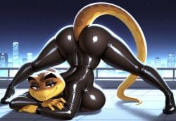1female 1girl 1girls 2025 2025s 5_fingers ai ai-created ai_art ai_assisted ai_generated anthro anthro_female anthrofied arms_crossed ass ass_up bedroom_eyes big_ass big_breasts big_butt black_bodysuit black_claws black_eyes black_pupils black_skinsuit bodysuit bottom_up breasts brown_body brown_scales brown_skin brown_tail butt_up city civitai claws closed_mouth clothed clothing cobra crossed_arms crossgender dark_blue_sky detailed_background dreamworks eyebrows fang fang_out fangs_out female female_anthro female_focus female_only fingers full_body furkamidood furry furry_female genderswap genderswap_(mtf) half-closed_eyes hi_res high_resolution illustrious_(stable_diffusion) inside_view jack-o'_challenge jack-o'_crouch_pose jack-o'_pose jack-o_pose long_tail looking_at_viewer medium_tail mr._snake_(the_bad_guys) mtf_crossgender narrowed_eyes night night_sky nighttime outdoors pony_diffusion_(model) pony_diffusion_xl reptile rooftop rule63 rule_63 scales scalie scalie_female scalie_humanoid scalie_only skin_tight skinsuit skyscraper smile smiling smiling_at_viewer snake snake_girl snake_humanoid snake_tail solo solo_female solo_focus spread_legs spreading stable_diffusion tail teeth the_bad_guys the_bad_guys_2 tight_clothing two_tone_body two_tone_scales universal_pictures universal_studios upper_body voluptuous voluptuous_anthro voluptuous_female yellow_body yellow_scales yellow_skin yellow_tail