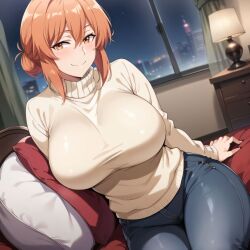 1girls ai_generated alternate_breast_size big_breasts bostin breasts busty curvaceous curvy curvy_body curvy_female curvy_figure female huge_breasts large_breasts my_teen_romantic_comedy_snafu sweat sweating sweaty sweaty_body sweaty_breasts thick_thighs thighs venus_body voluptuous yuigahama_yui's_mother