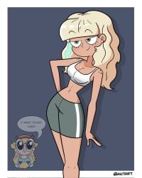 2girls aged_up autart belly belly_button breasts crop_top disney female female_only jackie_lynn_thomas shorts star_butterfly star_vs_the_forces_of_evil