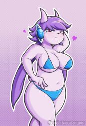 1girls big_breasts bikini dragon dragon_girl female female_only freedom_planet freedom_planet_2 furry furry_only galaxytrail purple_hair purple_skin sash_lilac solo solo_female sonickasuteryon thick_thighs wide_hips