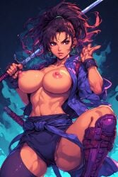 ai ai_generated breasts china female japan lady lady_ninja ninja pixel pixel_art pixel_tits sexy tits_out weapons