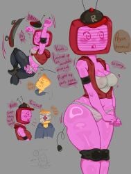1girls 1nonbinary areolae_visible_through_clothing big_hips breasts cap cleavage cropped_hoodie dialogue english_text exhibitionism fat_ass female floyerd1 forsaken_(roblox) hips kneepads nipple_bulge nipple_slip no_pants noob noob_(forsaken) panties ripped_clothing roblox roblox_game robloxian self_upload sexy_pose speech_bubble tagme text thighs torn_clothes tv_head veeronica