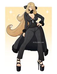 cynthia (pokemon) from game freak by celebelian