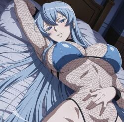 1girls accurate_art_style ai_generated akame_ga_kill! arm_up armpits big_breasts bikini bikini_bottom bikini_top blue_eyes blue_hair blush breasts busty colored_eyelashes esdeath_(akame_ga_kill!) eyelashes female female_focus female_only fishnet_leotard fishnets flirting flirting_look flirting_with_viewer gloves high_resolution highleg highleg_bikini hourglass_figure hourglass_figured_female huge_breasts leotard light_blue_eyes light_blue_hair long_hair looking_at_viewer matching_hair/eyes mismatched_gloves naughty naughty_face naughty_smile one_arm_up pinup revealing_clothes seducing seduction seductive seductive_body seductive_eyes seductive_gaze seductive_look seductive_mouth seductive_pose seductive_smile skimpy skimpy_clothes slim_waist smile solo solo_focus thick_eyelashes uncensored upper_body very_long_hair voluptuous voluptuous_body voluptuous_female white_skin wide_hips wristband