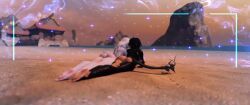 au_ra beach couple final_fantasy_xiv kiaara kissing sunset