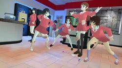 2girls 3d 3d_(artwork) 4futas 7-eleven azumanga_daiou balls banana big_balls black_hair brown_hair clothed cum cum_on_floor cumming cumshot dripping dripping_cum female futanari group hands_on_hips hi_res huge_cock intersex kagura_(azumanga_daiou) kaorin koyomi_mizuhara long_hair looking_at_another multiple_girls osaka_ayumu_kasuga penis radio sakaki school_uniform shocked shocked_expression short_hair skirt small_penis surprised surprised_expression tagme tan_body thumbs_up tomo_takino wink