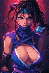 ai ai_generated breasts china female japan lady lady_ninja ninja pixel pixel_art pixel_tits sexy tits_out weapons