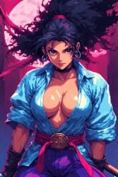 ai ai_generated breasts china female japan lady lady_ninja ninja pixel pixel_art pixel_tits sexy tits_out weapons