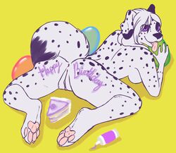 anthro anus canine dalmatian female fur furry iko looking_at_viewer nude pie pinup pussy solo