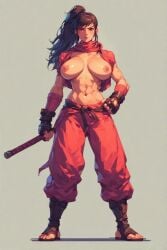 ai ai_generated breasts china female japan lady lady_ninja ninja pixel pixel_art pixel_tits sexy tits_out weapons